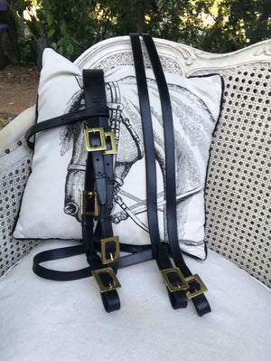 Traditional Portuguese double bridle with square buckles  0804